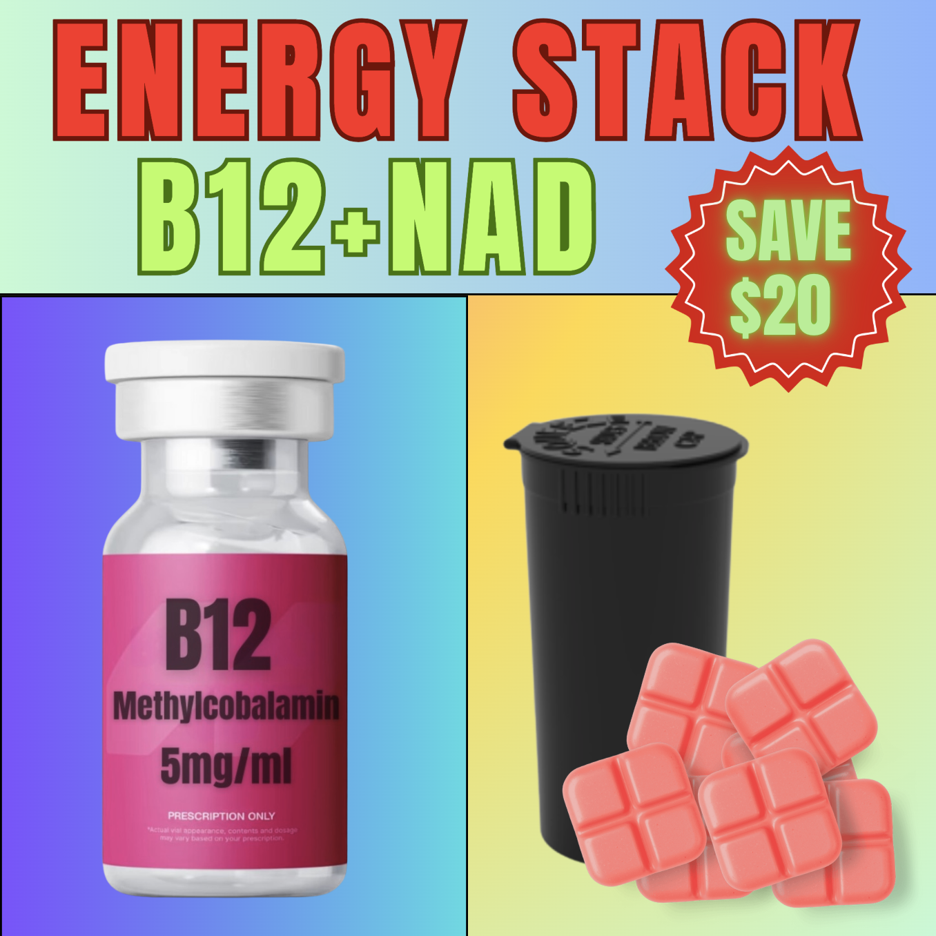Energy Stack B12 + NAD (2 Months each)